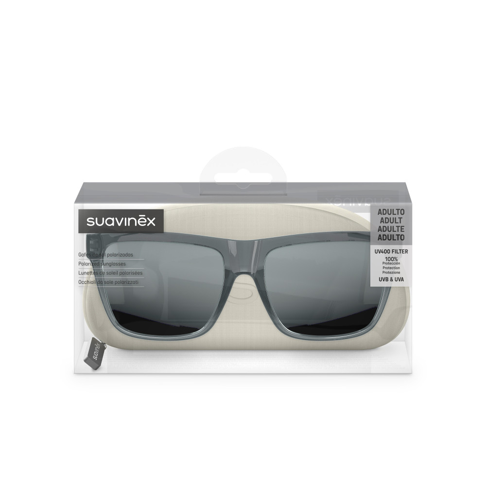 Suavinex Adult Sunglasses - сонцезахисні окуляри напівкруглої форми для підлітків і дорослих • Графітові