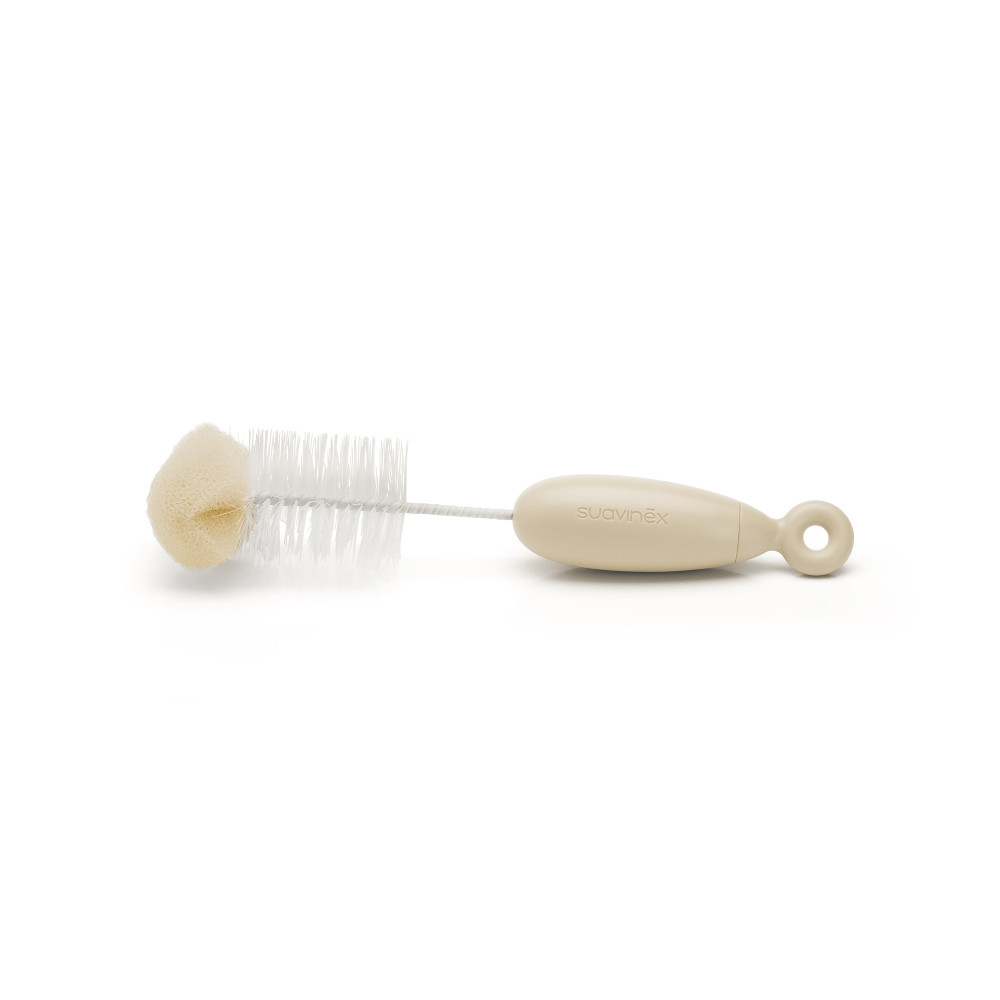 Suavinex Duo Bottle Brush - щіточка 2 в 1 для миття пляшечок • Світло-рожева