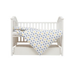 Twins Comfort Soft - змінна постіль з фланелі 3 елементи • Stars blue