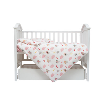 Twins Comfort Soft - сменное постельное белье из фланели 3 элемента • Радуги розовые