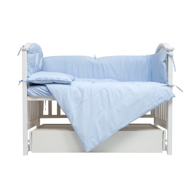 Twins Limited - постельный комплект для кроватки, 4 элемента • Dog & cat blue