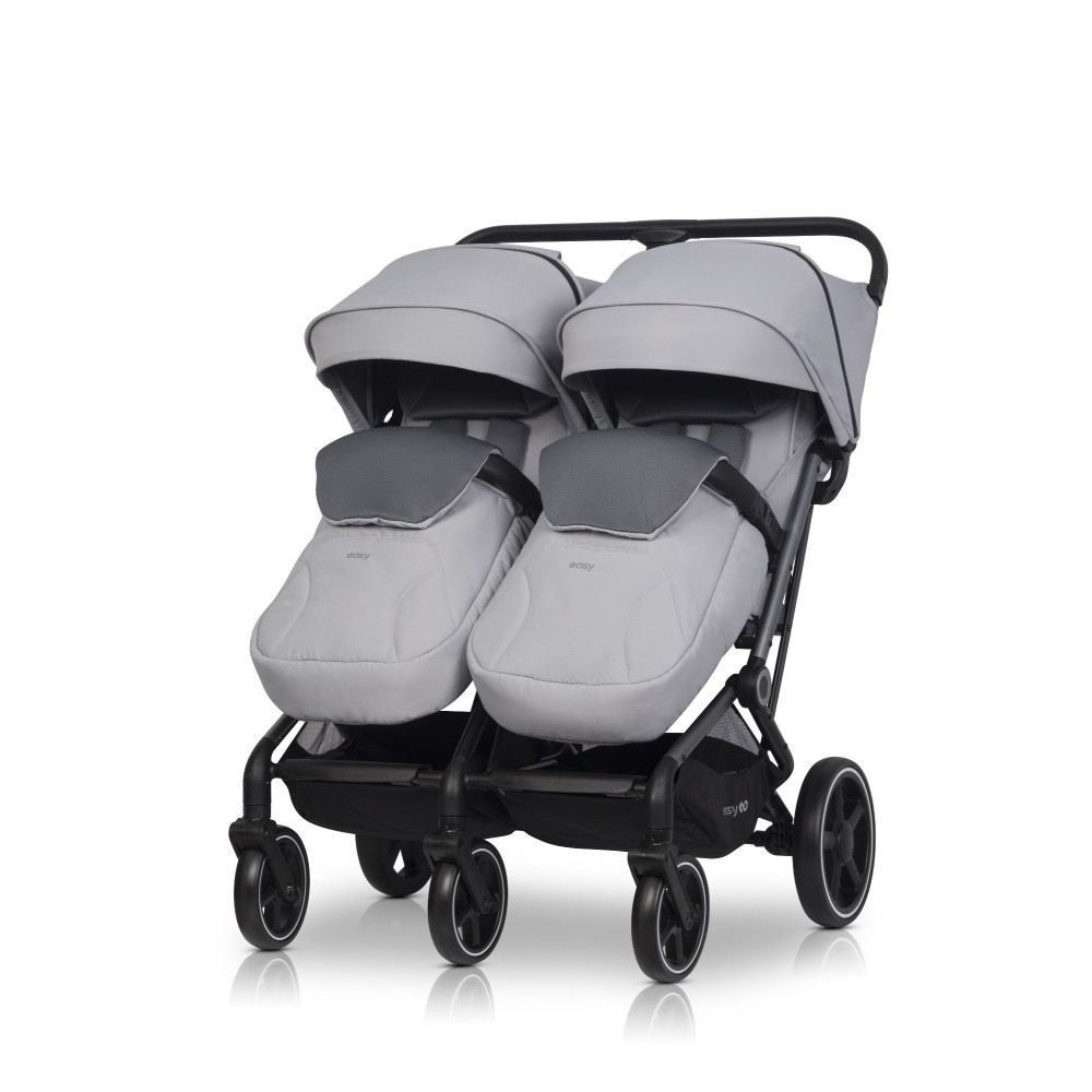 EasyGo Echo 2024 - прогулянкова коляска для двійні • Grey