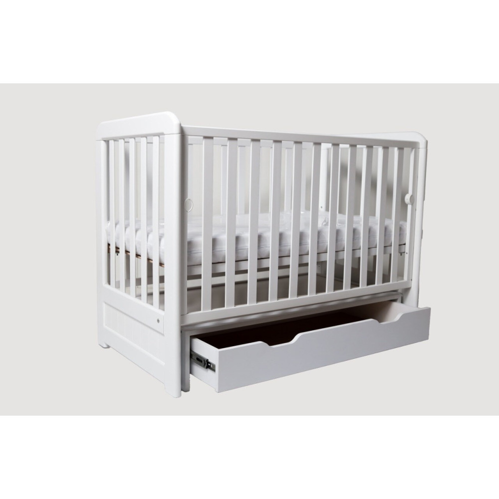 Дубок Lux - дитяче ліжечко з шухлядою 120×60 см • Білий Дубок Lux - дитяче ліжечко з шухлядою 120×60 см • Білий