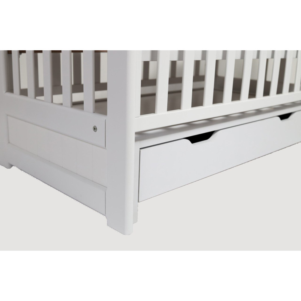 Дубок Lux - дитяче ліжечко з шухлядою 120×60 см • Білий Дубок Lux - дитяче ліжечко з шухлядою 120×60 см • Білий