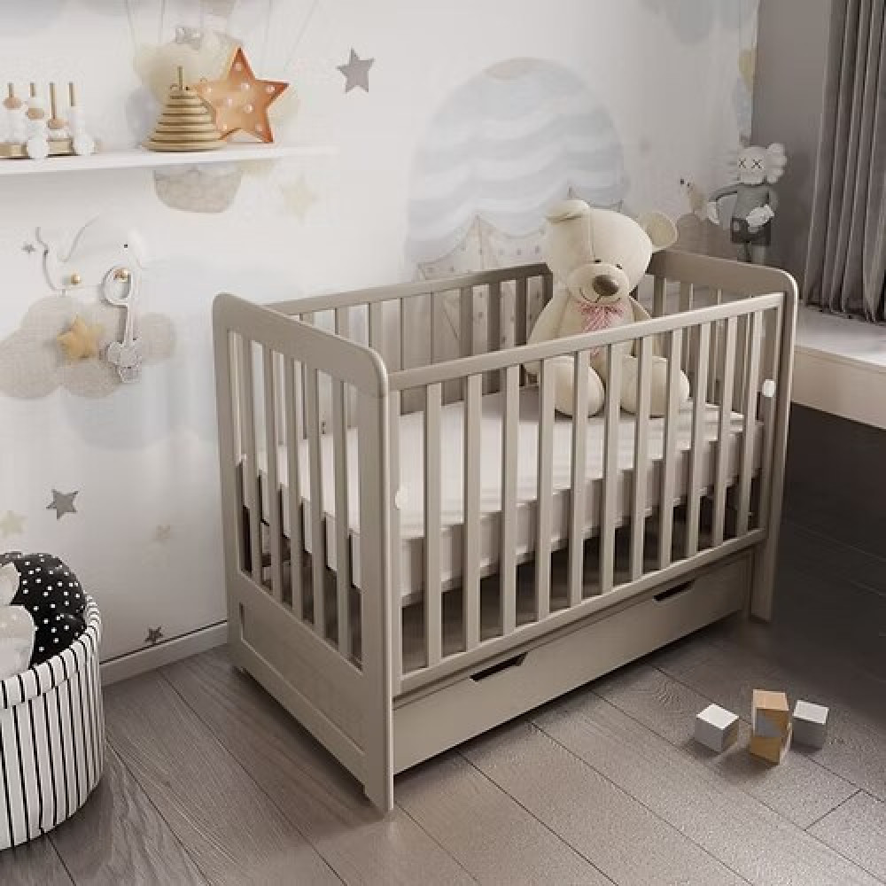 Дубок Lux - детская кроватка с ящиком 120×60 см • Капучино