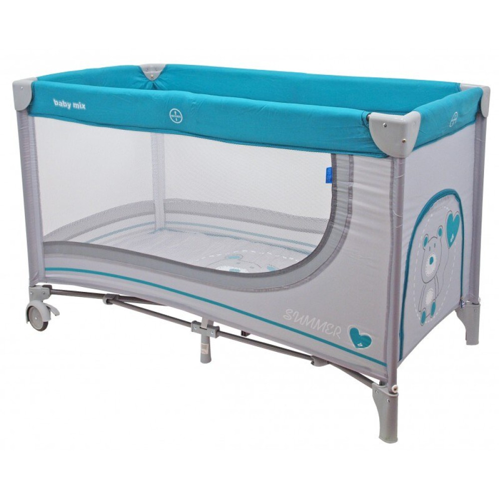Baby Mix HR-8052 Ведмедик - манеж-ліжечко • Grey