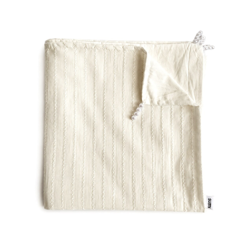 Twins Pure 100×100 - батистова крижма-плед з перлинками • Stripes