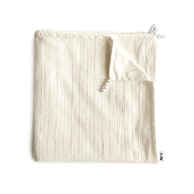 Twins Pure 100×100 - батистова крижма-плед з перлинками • Stripes