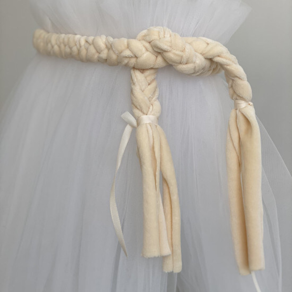 Twins Air Braid - декоративна косичка з велюру для балдахіна • Ecru