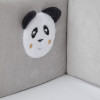 Twins Panda - бампер для кроватки 240 см • Grey