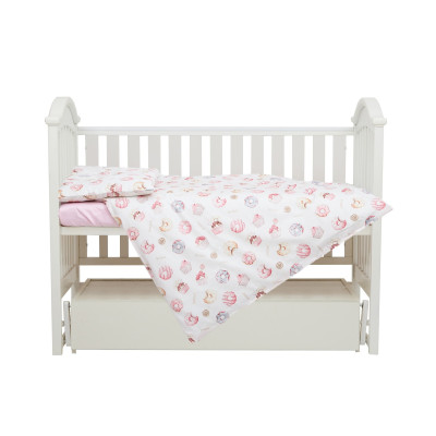 Twins Satin Limited - змінна постільна білизна для ліжечка, 4 елементи • Donat & Cake