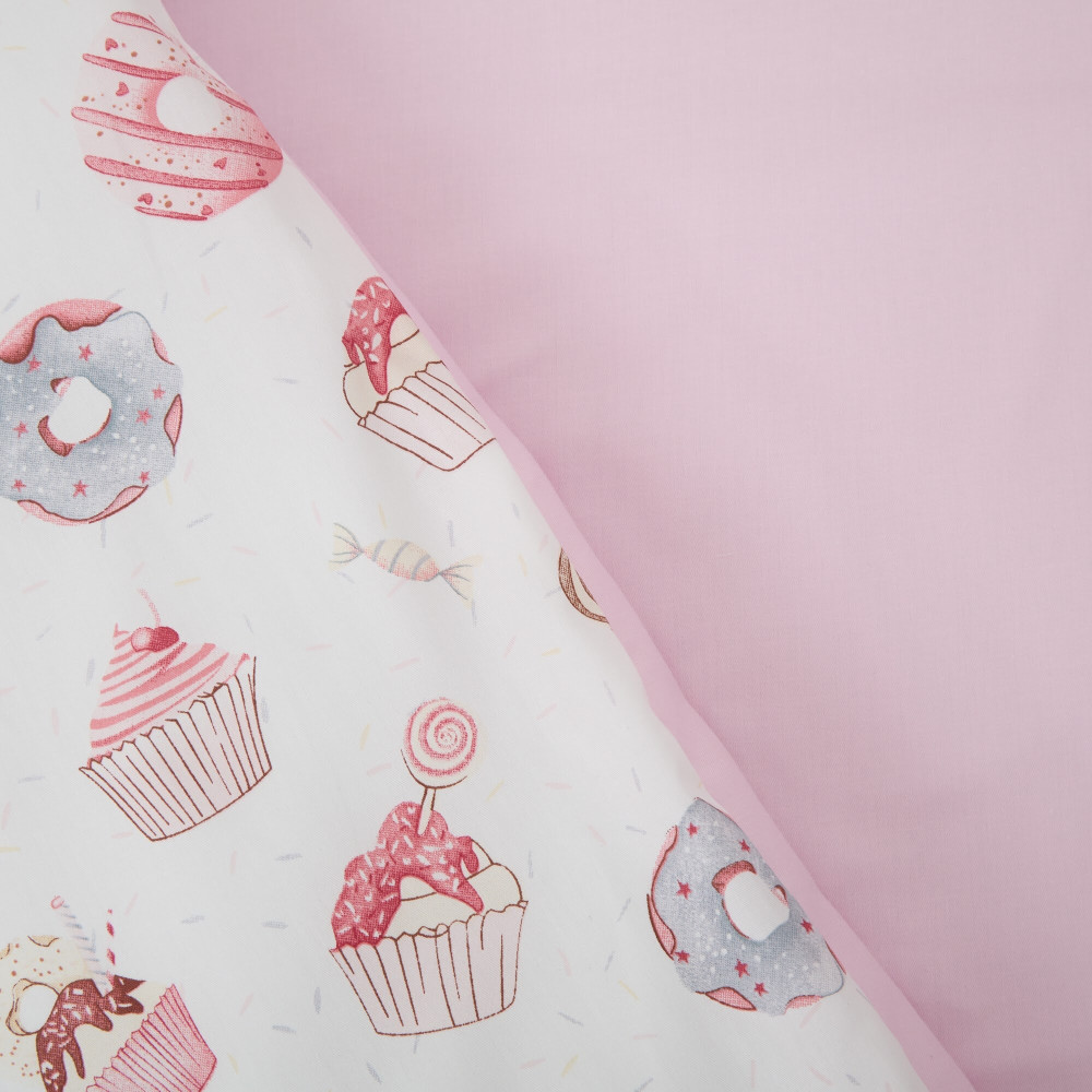 Twins Satin Limited - змінна постільна білизна для ліжечка, 4 елементи • Donat & Cake