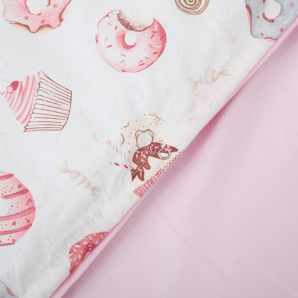 Twins Satin Limited - змінна постільна білизна для ліжечка, 4 елементи • Donat & Cake