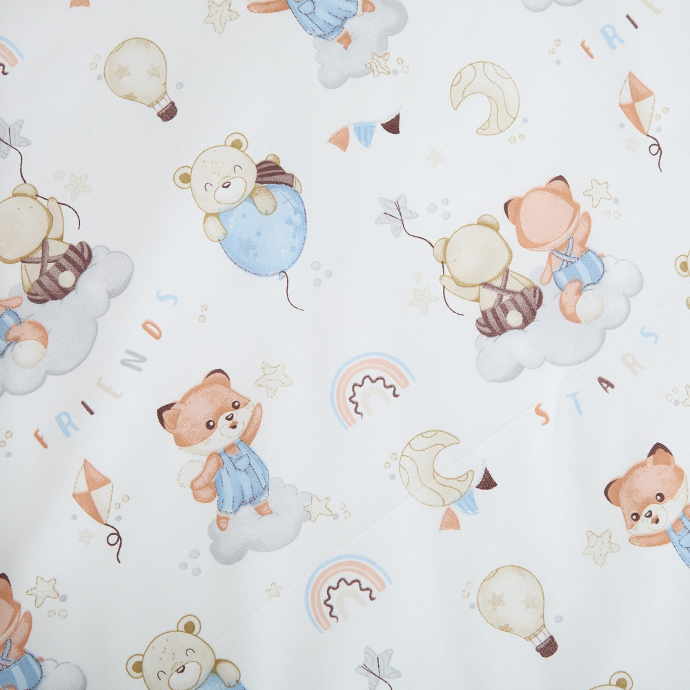Twins Satin Limited - змінна постільна білизна для ліжечка, 4 елементи • Bear & Fox