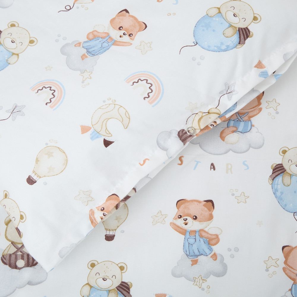 Twins Satin Limited - змінна постільна білизна для ліжечка, 4 елементи • Bear & Fox