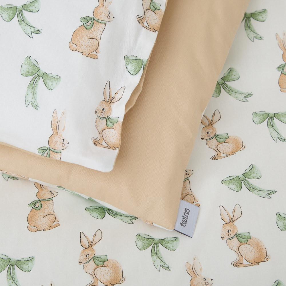 Twins Satin Limited - змінна постільна білизна для ліжечка, 4 елементи • Rabbit