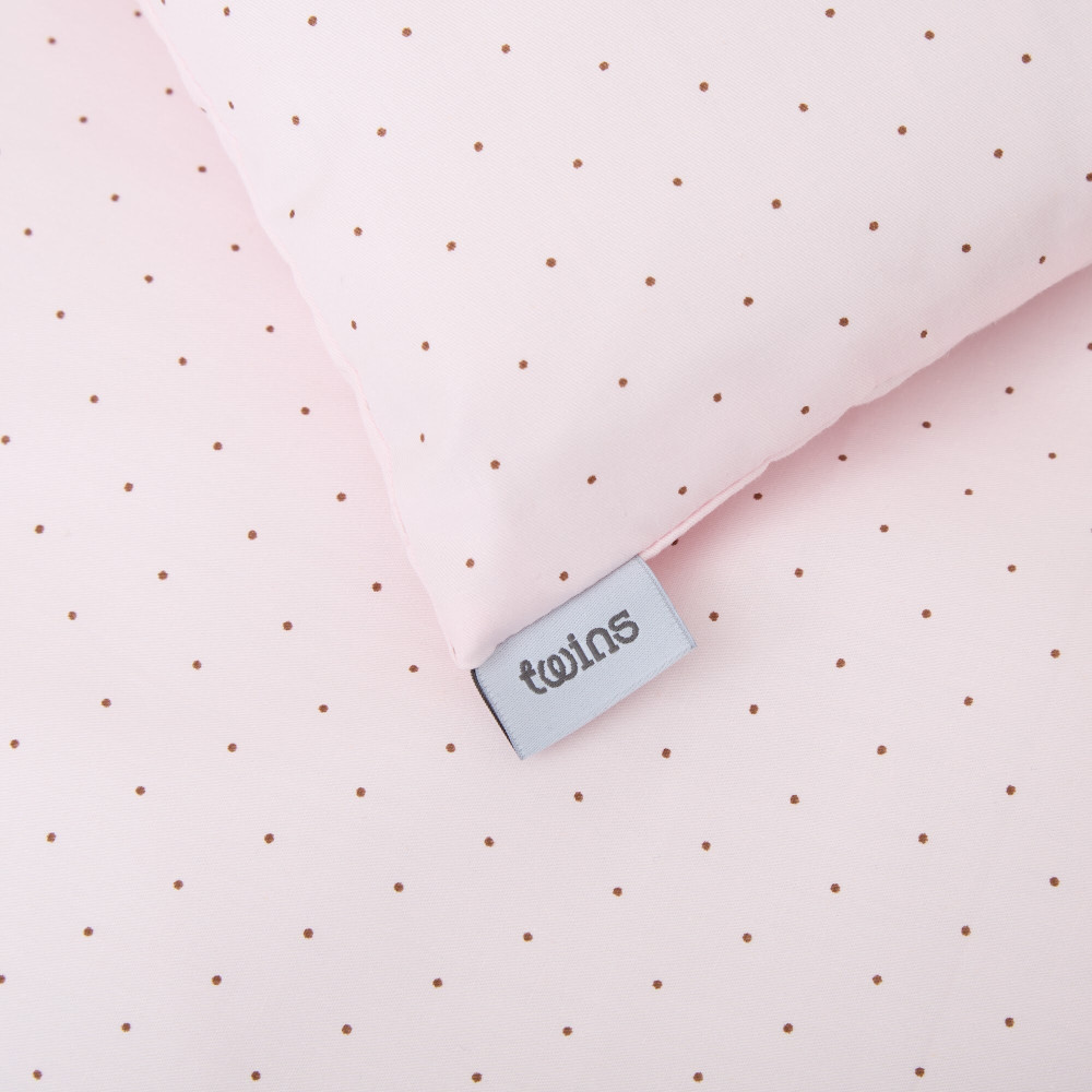 Twins Satin Limited - змінна постільна білизна для ліжечка, 4 елементи • Little dot рожевий