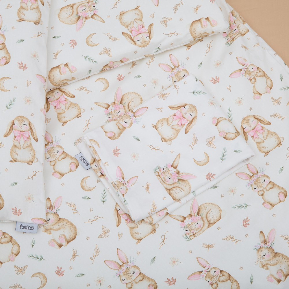 Twins Satin Limited - змінна постільна білизна для ліжечка, 4 елементи • Bunny