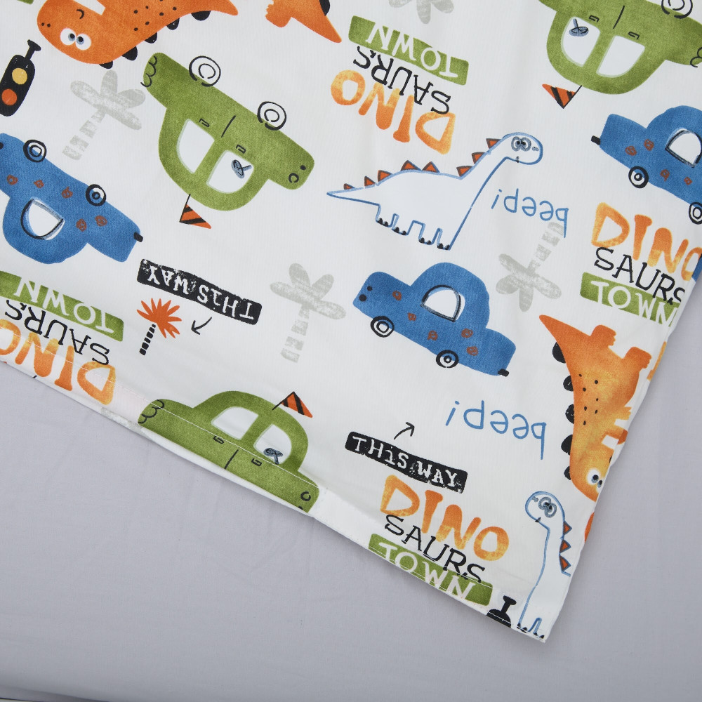 Twins Satin Limited - змінна постільна білизна для ліжечка, 4 елементи • Dino town