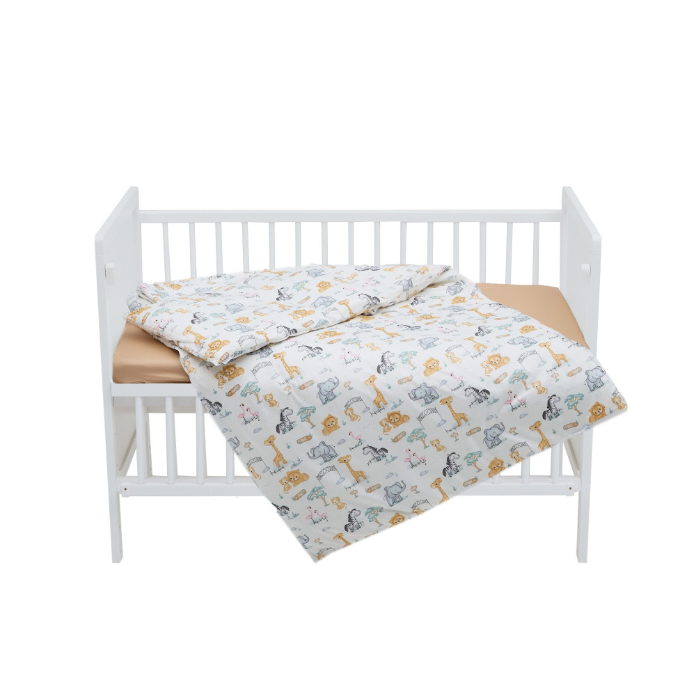 Twins Satin Limited - змінна постільна білизна для ліжечка, 4 елементи • Safari