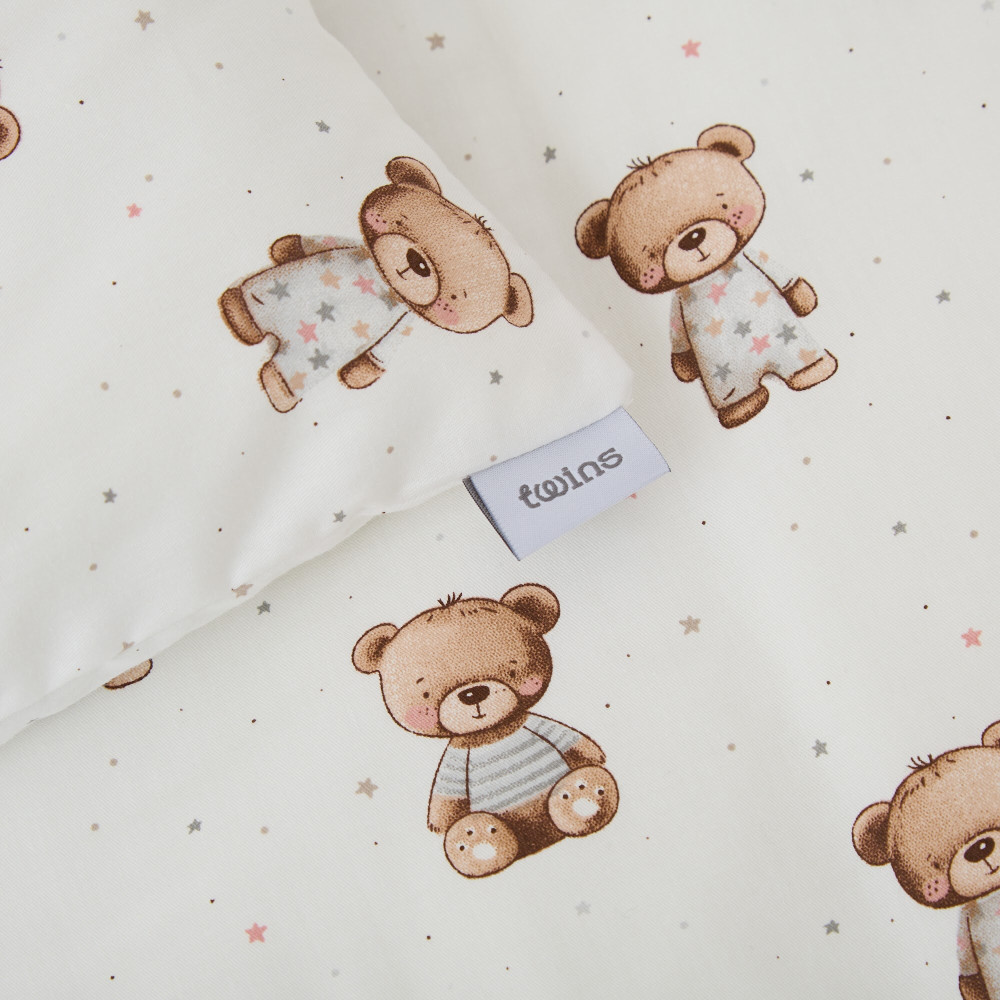 Twins Satin Limited - змінна постільна білизна для ліжечка, 4 елементи • Nighty Bears