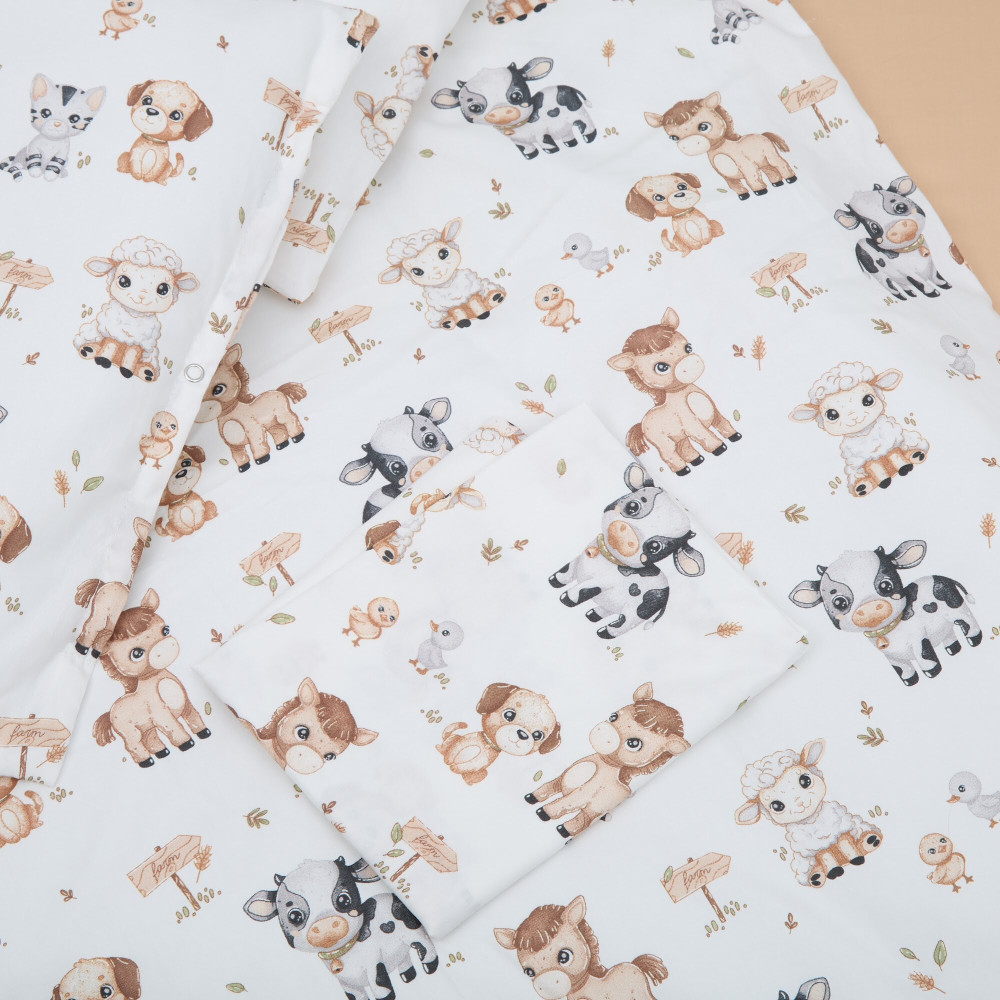 Twins Satin Limited - змінна постільна білизна для ліжечка, 4 елементи • Happy Farm