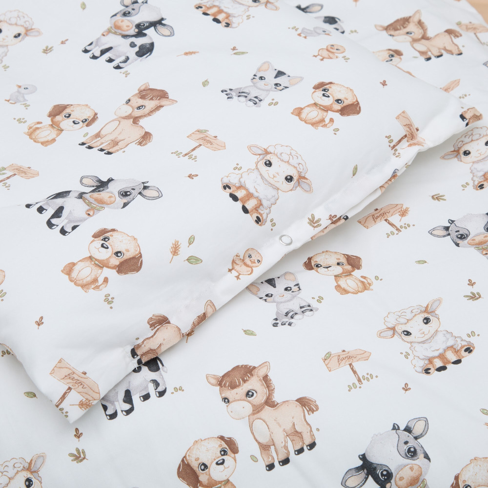 Twins Satin Limited - змінна постільна білизна для ліжечка, 4 елементи • Happy Farm