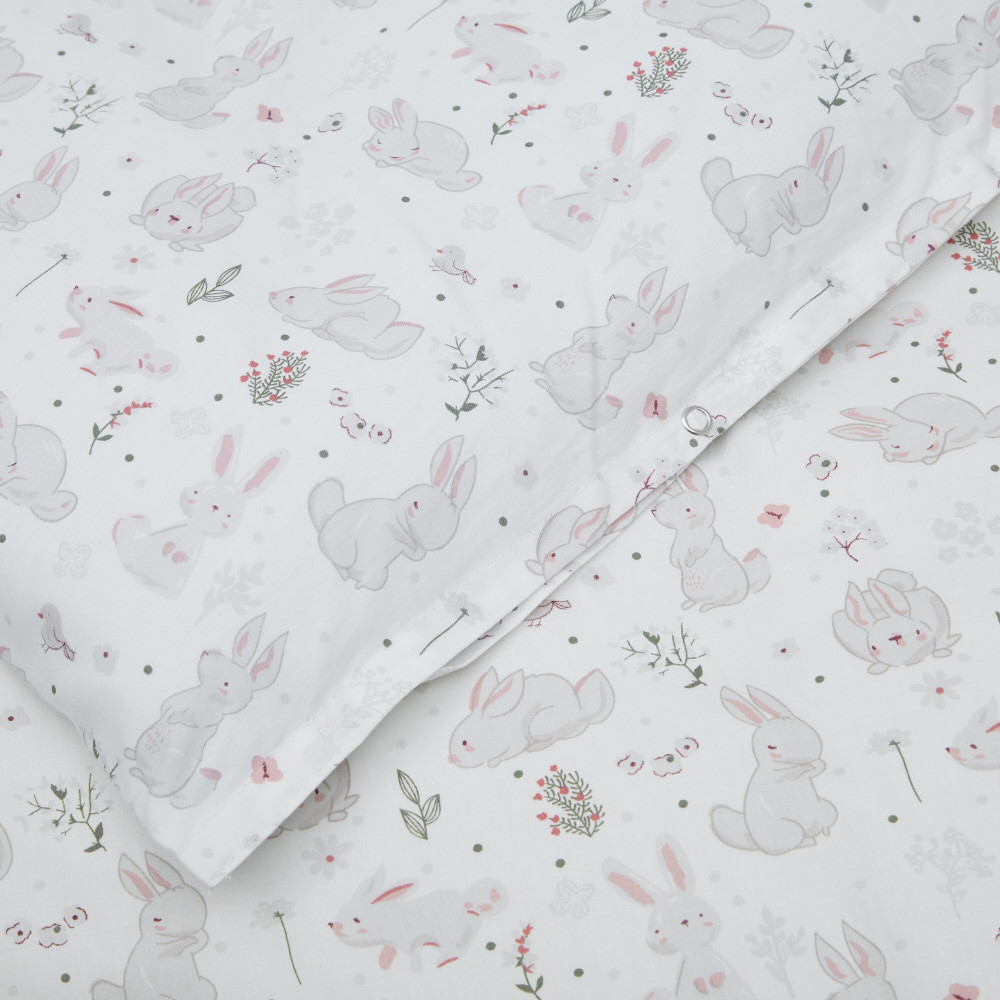 Twins Satin Limited - змінна постільна білизна для ліжечка, 4 елементи • Grey Bunny