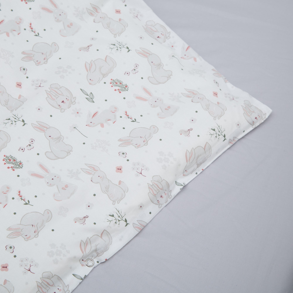 Twins Satin Limited - змінна постільна білизна для ліжечка, 4 елементи • Grey Bunny