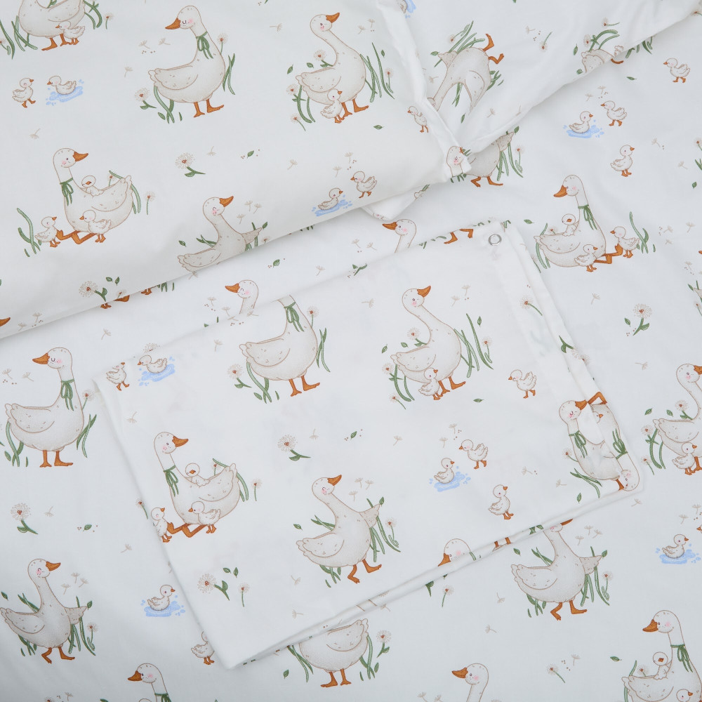 Twins Satin Limited - змінна постільна білизна для ліжечка, 4 елементи • Goslings