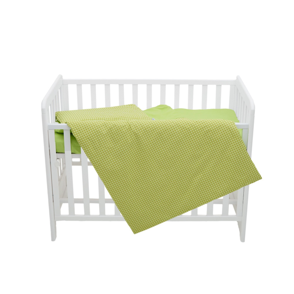 Twins Auro Print - змінна постільна білизна з бязі, 3 елементи • Зелений