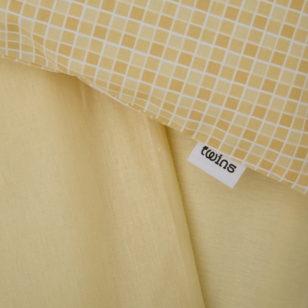 Twins Auro Print - змінна постільна білизна з бязі, 3 елементи • Жовтий Twins Auro Print - змінна постільна білизна з бязі, 3 елементи • Жовтий