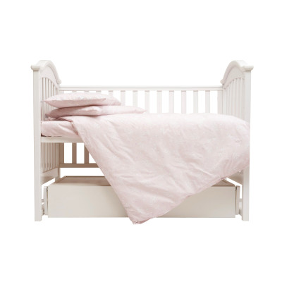 Twins BE HAPPY - сменное постельное белье из поплина, 4 элемента • Baby pink