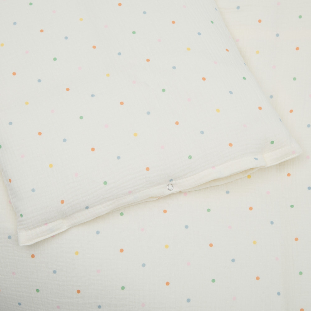 Twins Muslin Print - змінна постіль у ліжечко, 4 елементи • Горошки
