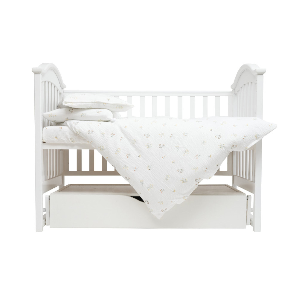 Twins Muslin Print - змінна постіль у ліжечко, 4 елементи • Botanical
