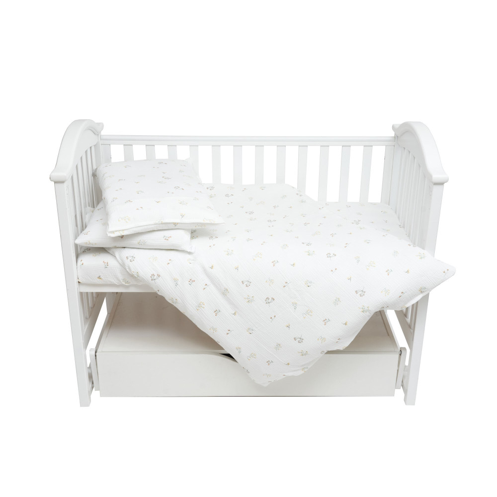 Twins Muslin Print - змінна постіль у ліжечко, 4 елементи • Botanical