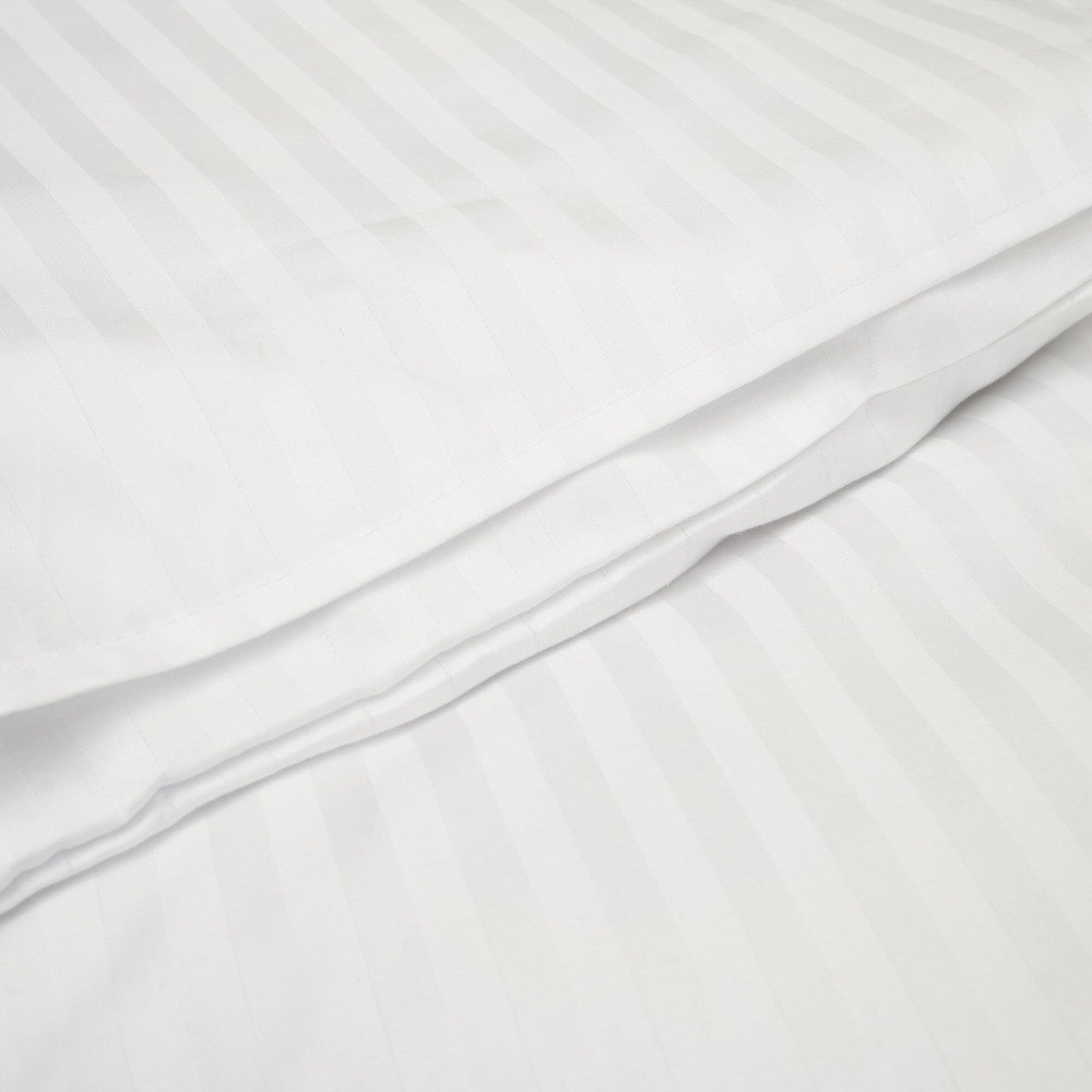 Twins Striped Satin - змінна сатинова постіль у ліжечко, 3 елементи • White