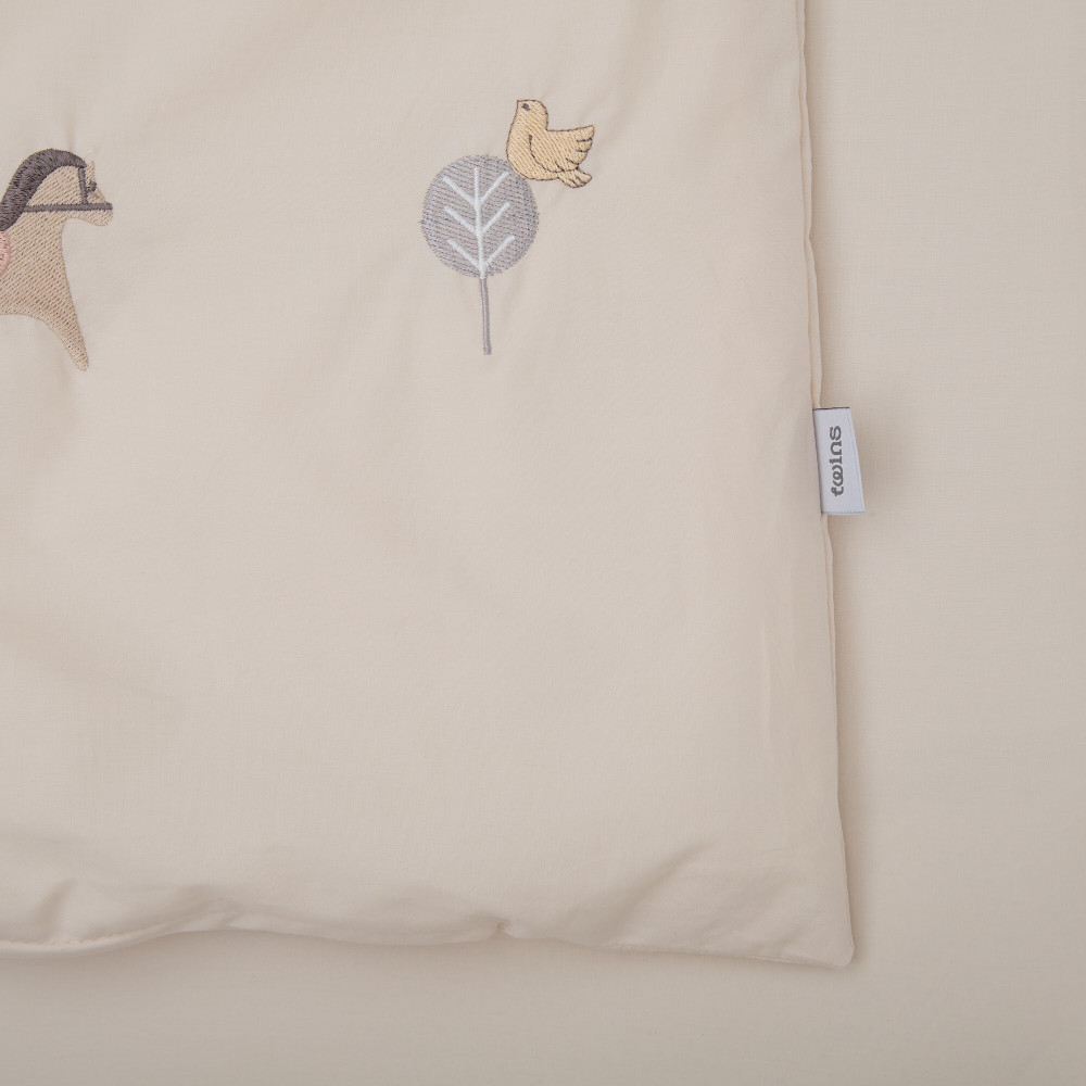 Twins Шепіт - змінна постіль у ліжечко, 3 елементи • Beige/grey