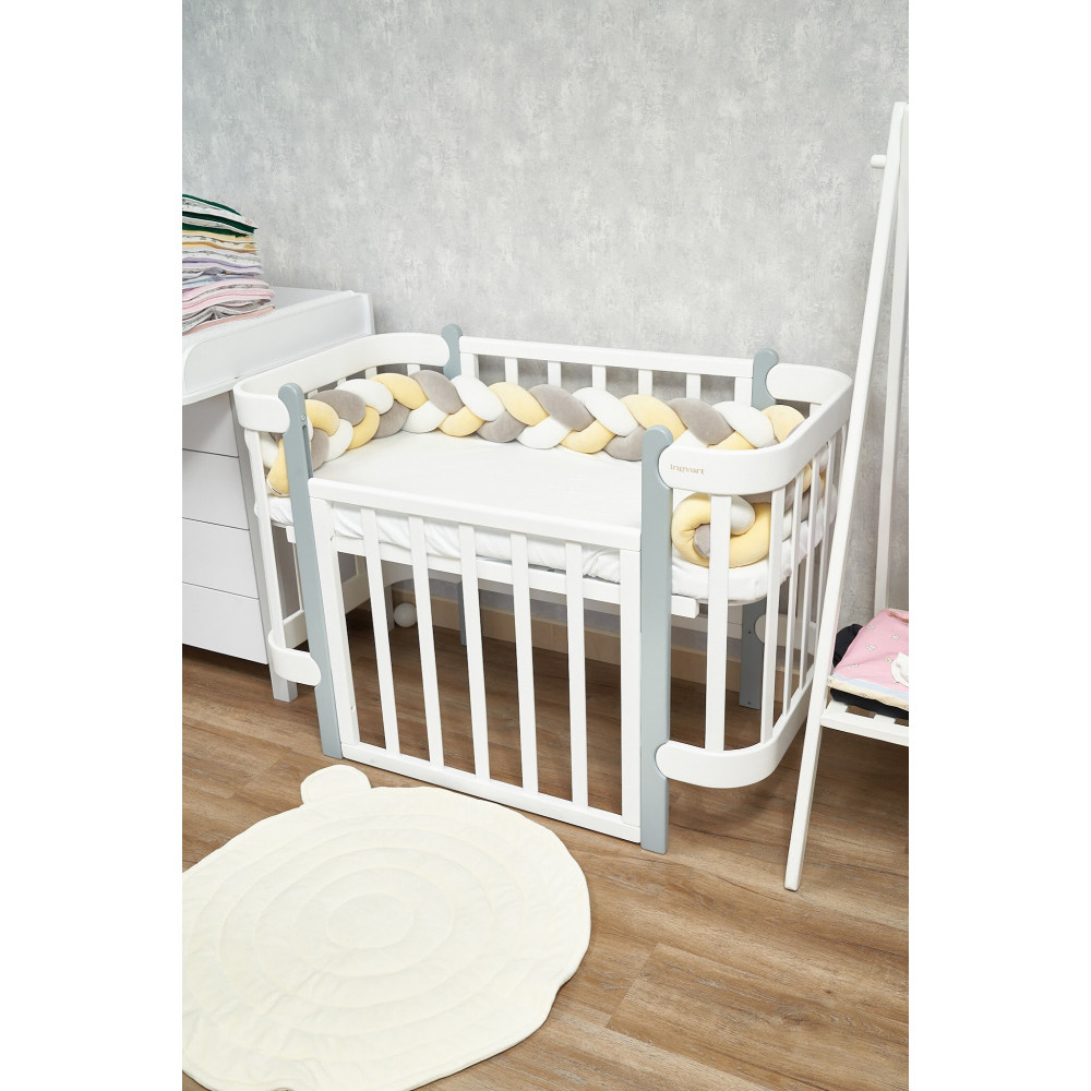 Twins Бампер-косичка трехпрядная 120 см - защита для детской кроватки • Yellow