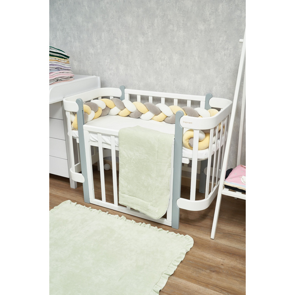 Twins Бампер-косичка трехпрядная 120 см - защита для детской кроватки • Yellow