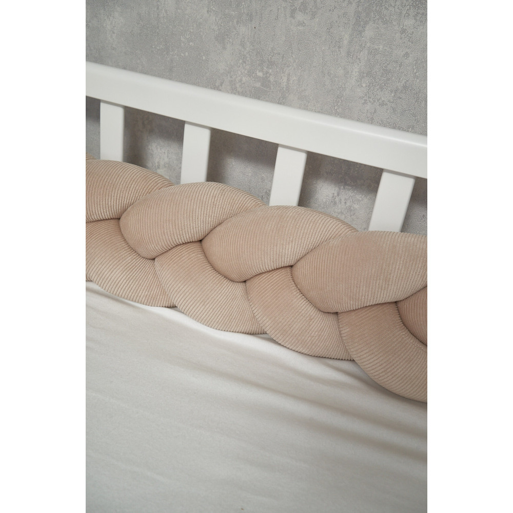 Twins Ego Бампер-косичка трехпрядная 200 см - защита для детской кроватки • Beige Twins Ego Бампер-косичка трехпрядная 200 см - защита для детской кроватки • Beige