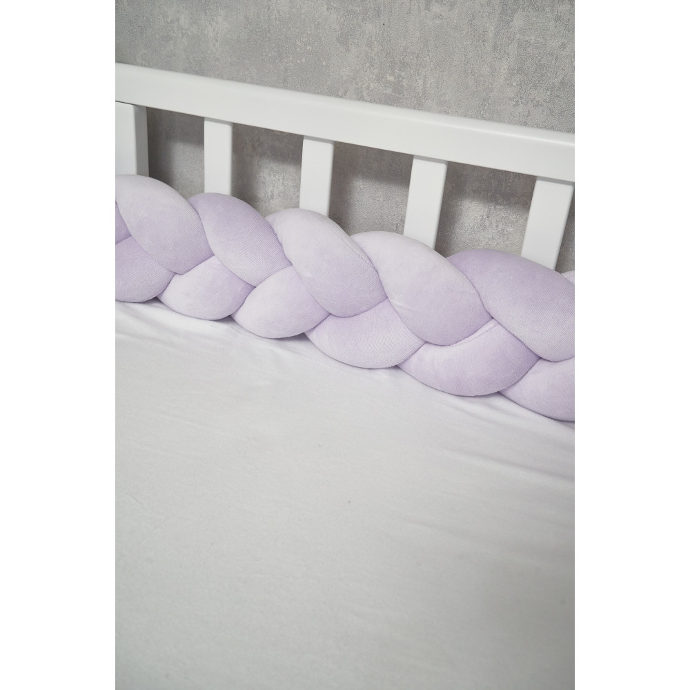 Twins Бампер-косичка трехпрядная 220 см - защита для детской кроватки • Lavender