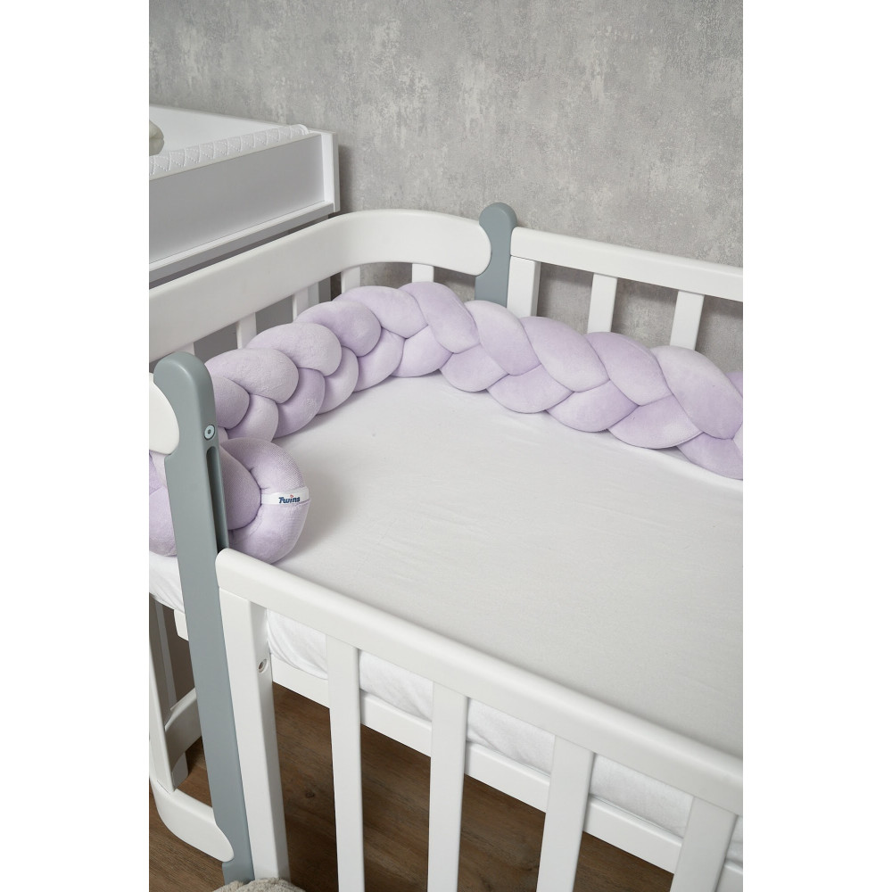 Twins Бампер-косичка трехпрядная 220 см - защита для детской кроватки • Lavender