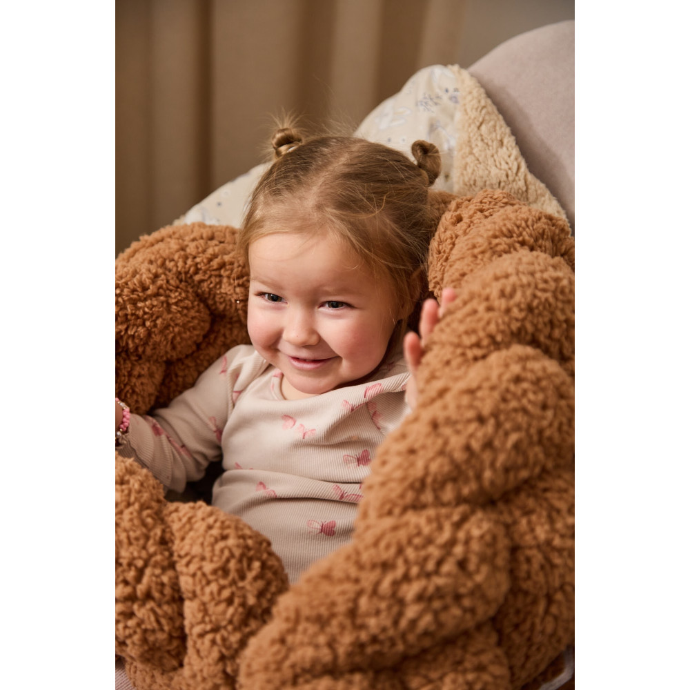 Twins Teddy Бампер-косичка трехпрядная 120 см - защита для детской кроватки • Brown