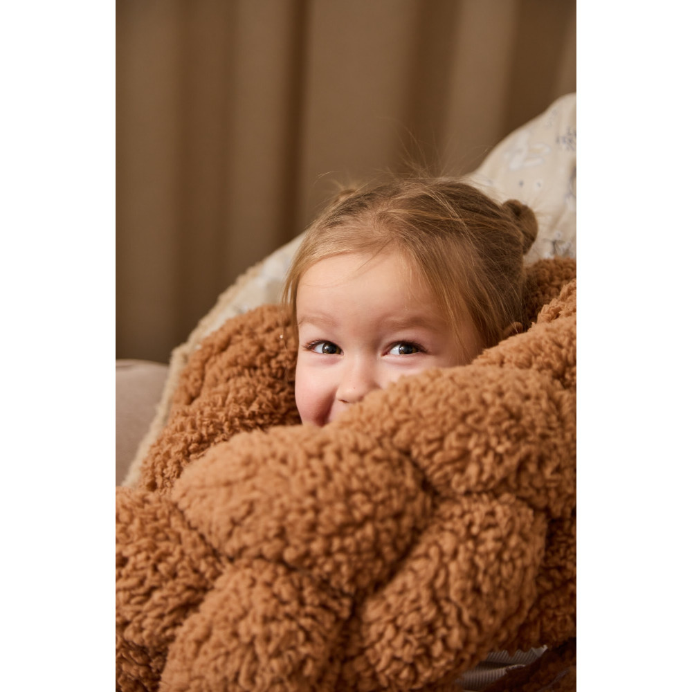 Twins Teddy Бампер-косичка трехпрядная 120 см - защита для детской кроватки • Brown
