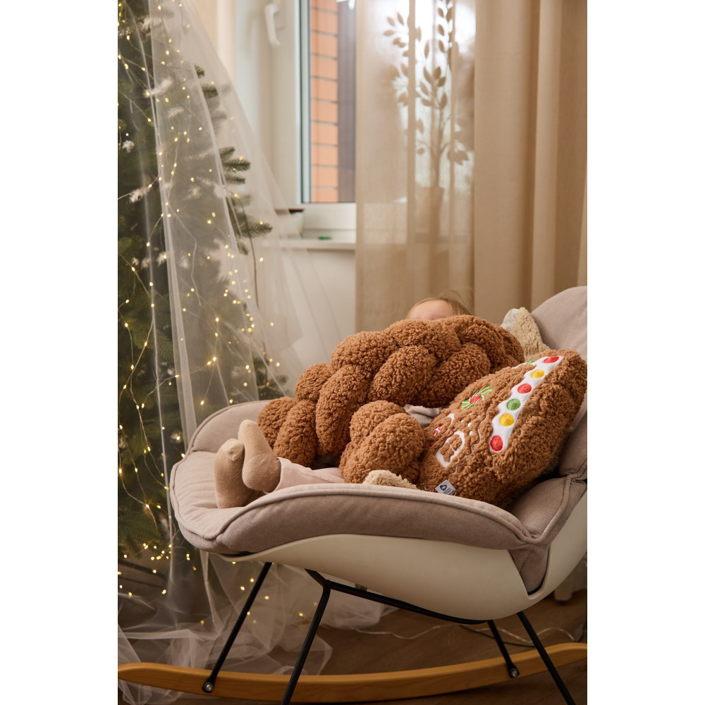 Twins Teddy Бампер-косичка трехпрядная 120 см - защита для детской кроватки • Brown