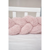 Twins Teddy Бампер-косичка трехпрядная 120 см - защита для детской кроватки • Powder pink