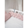 Twins Teddy Бампер-косичка трехпрядная 120 см - защита для детской кроватки • Powder pink