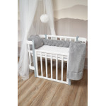 Twins Teddy Бампер-косичка трехпрядная 120 см - защита для детской кроватки • Grey