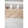 Twins Teddy Бампер-косичка трехпрядная 120 см - защита для детской кроватки • Beige